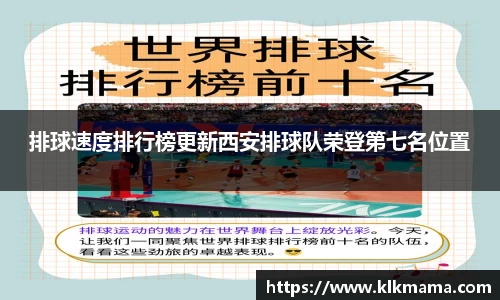 排球速度排行榜更新西安排球队荣登第七名位置